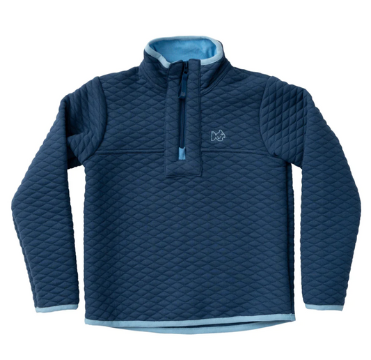 Quilted Zip Pullover - Moonlight Blue Clothing Prodoh   