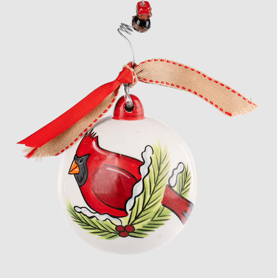 Red Bird Always With You Wreath Ornament Seasonal Glory Haus   