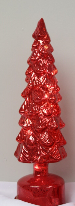 Red Glass Spinning Musical Tree 14" Seasonal TradeCie   