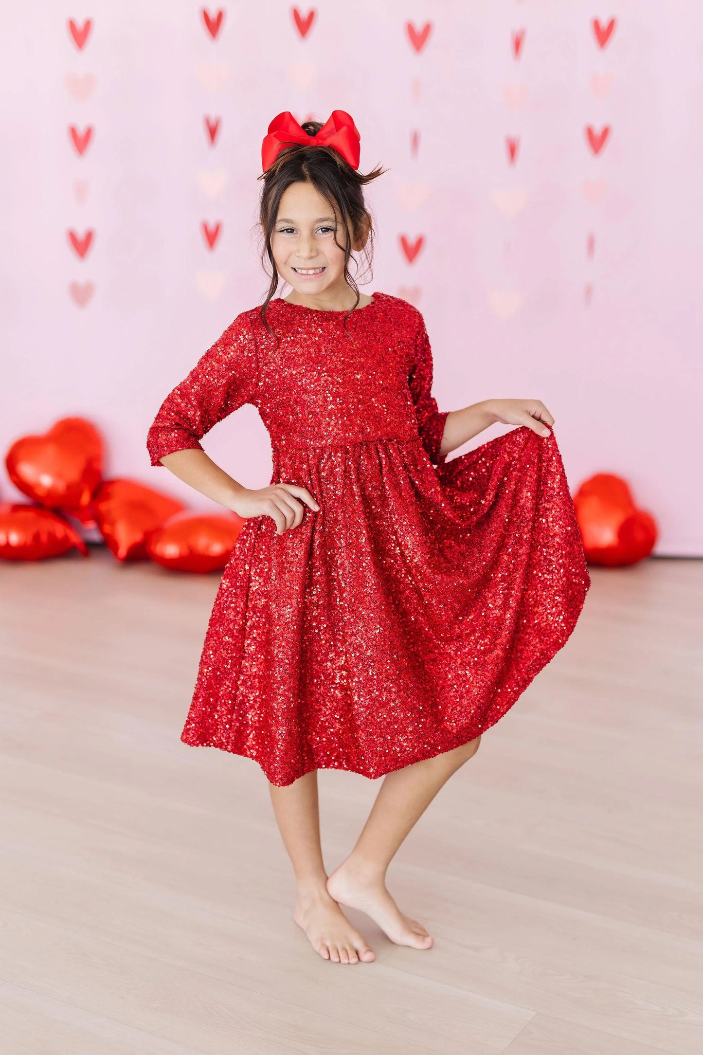 Red Sequin Dress Girls Occasion Dresses Mila & Rose