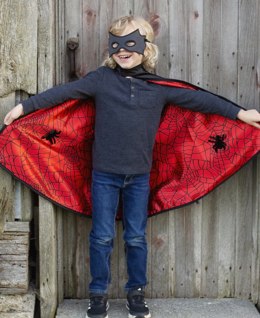 Reversible Spider/Bat Cape & Mask size 4-6 Toys Great Pretenders   