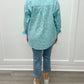 Roll Up Sleeve Shirt w/ Contrast Detail - Greensea Tops Tribal