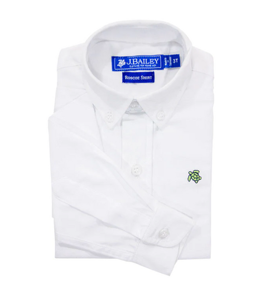Roscoe Button Down Shirt - White Oxford Boys Shirts + Polos Bailey Boys   