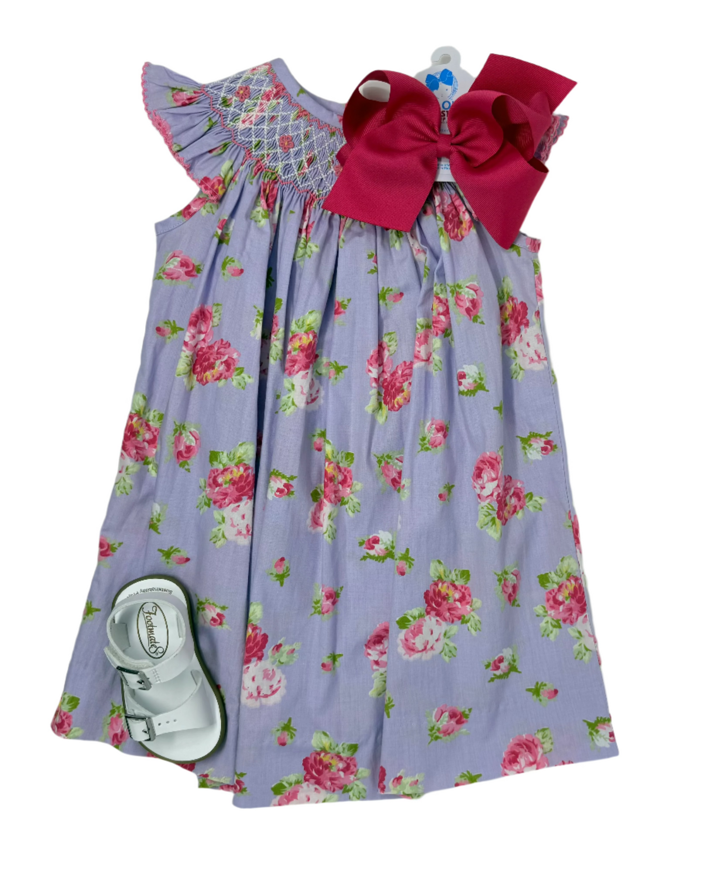 Rose Bouquet Geo A/S Bishop Girls Play Dresses Three Sisters