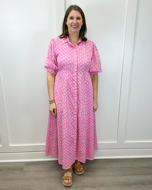 Rosie Dress - Pink Marigolds Long Dresses Livro