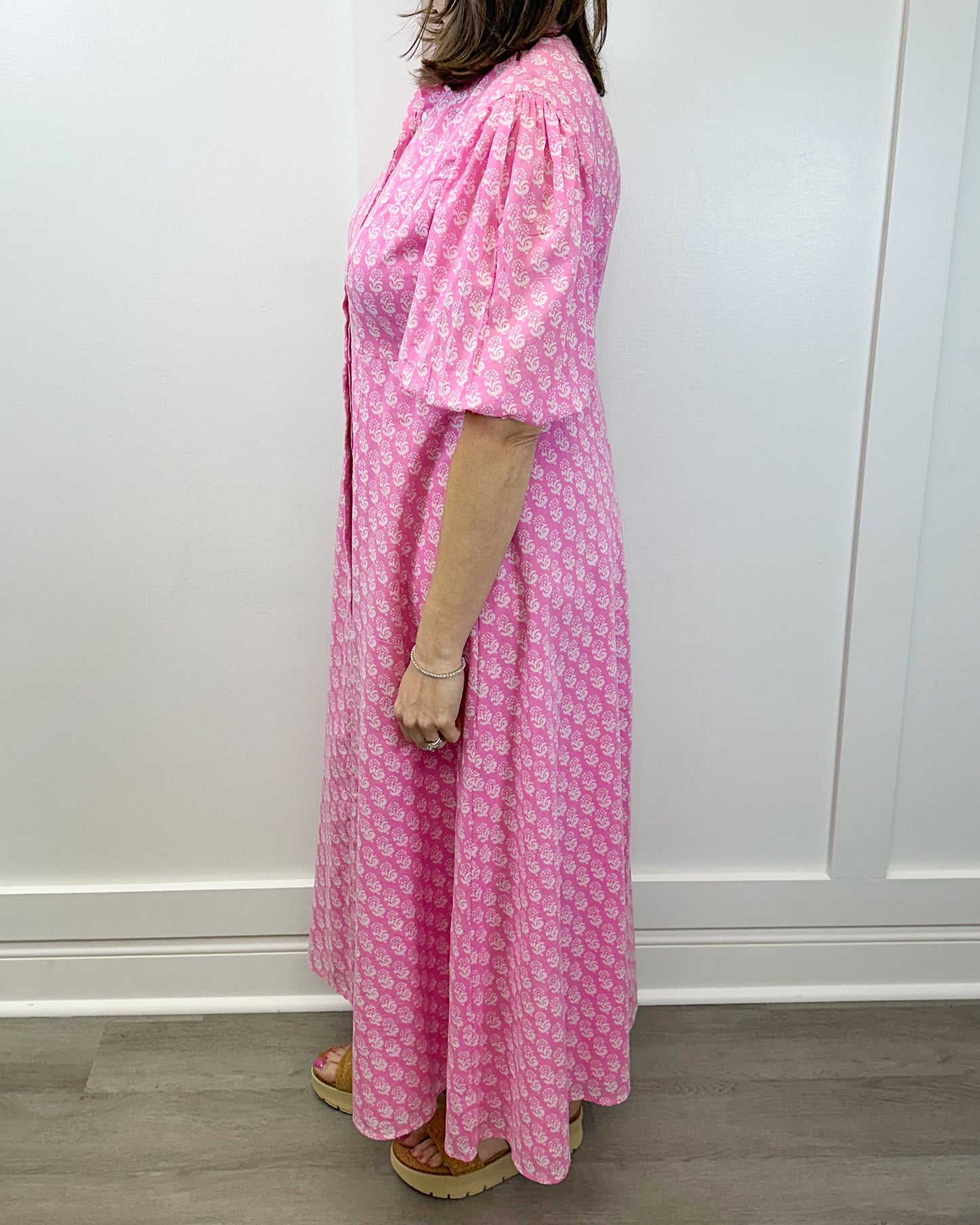 Rosie Dress - Pink Marigolds Long Dresses Livro