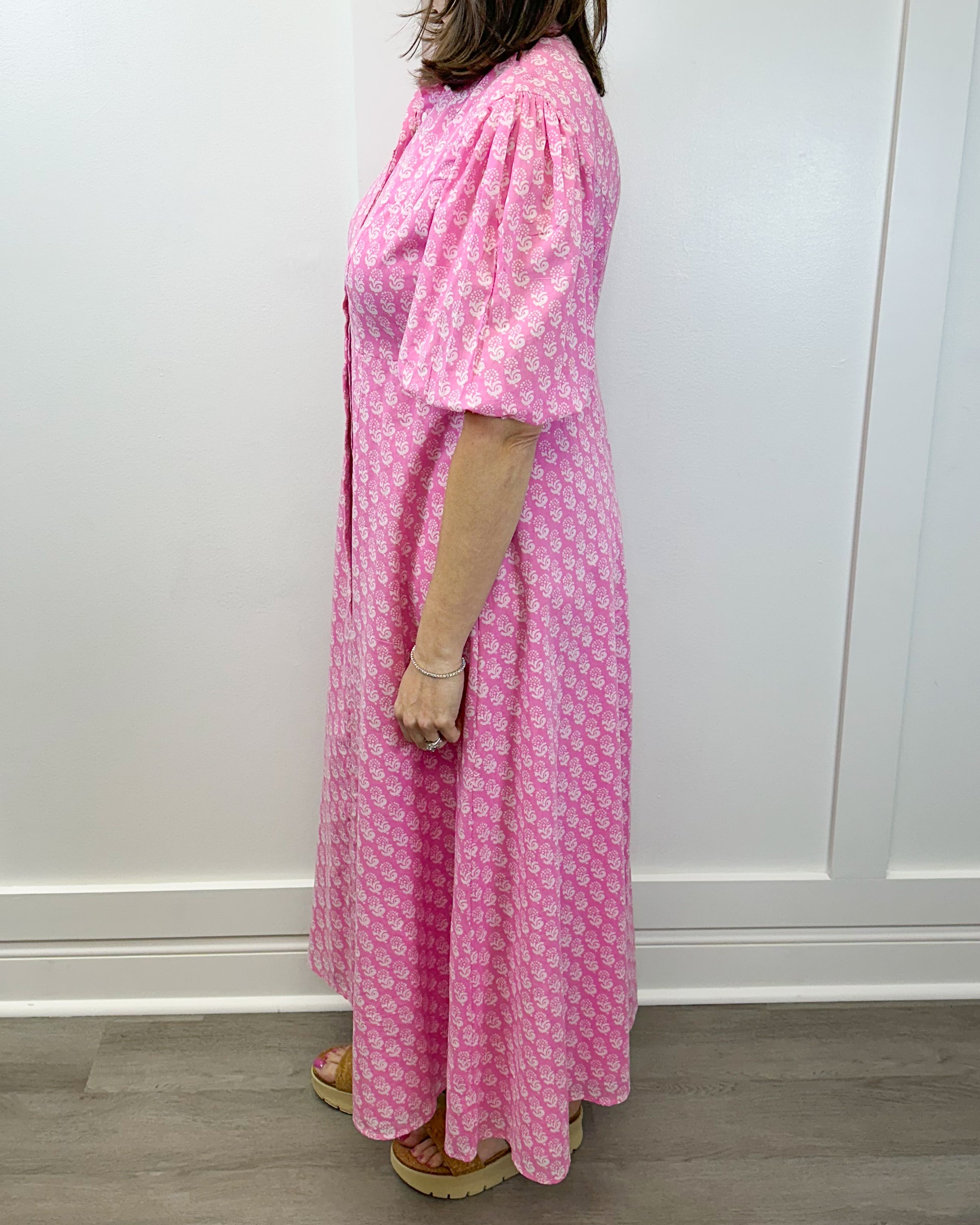 Rosie Dress - Pink Marigolds Long Dresses Livro