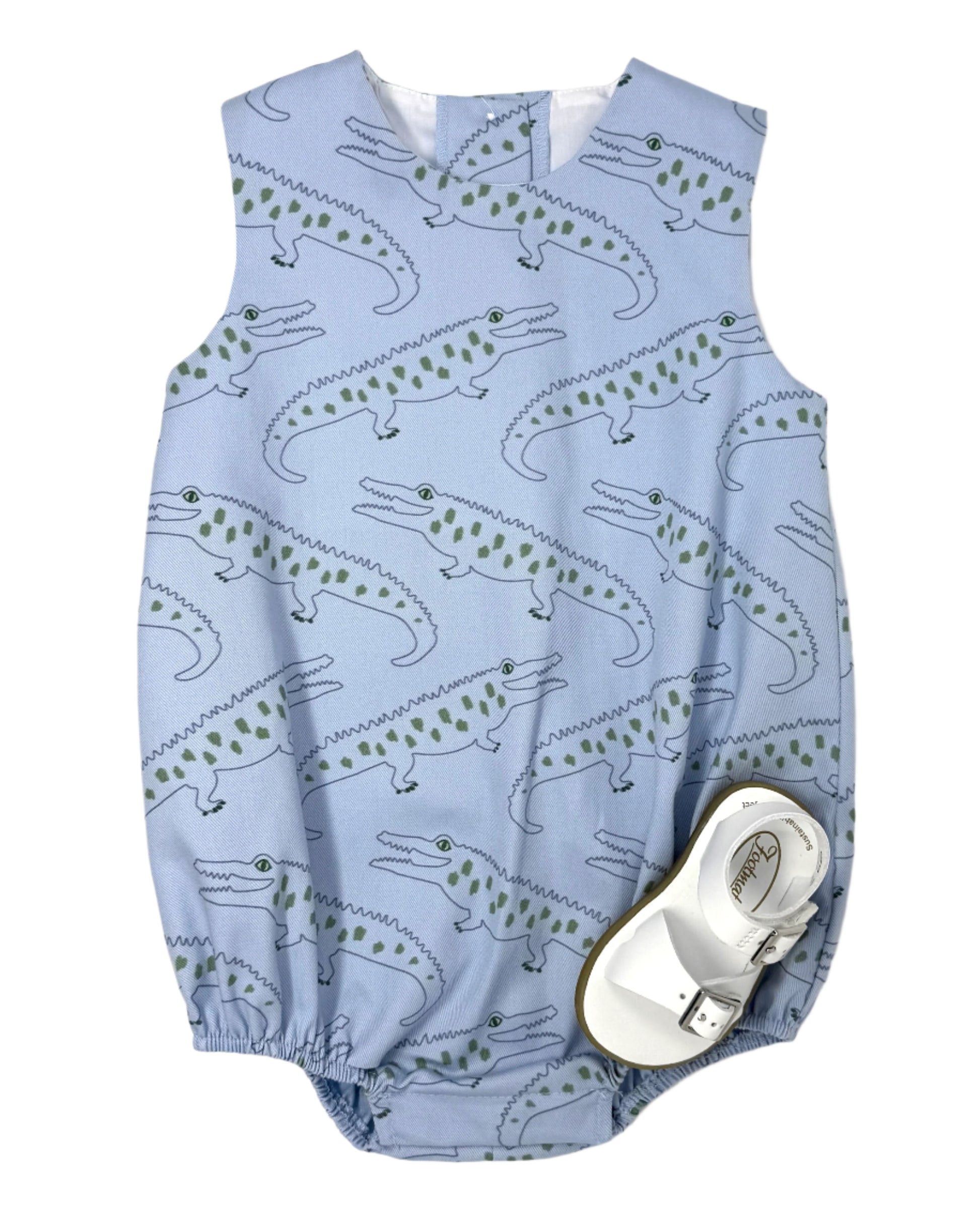 Round Neck Bubble - Blue Alligator Alley Boys Bubbles + Rompers Little English