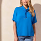 S/S Funnel Neck Top w/ Drawcord - Riviera Tops Tribal