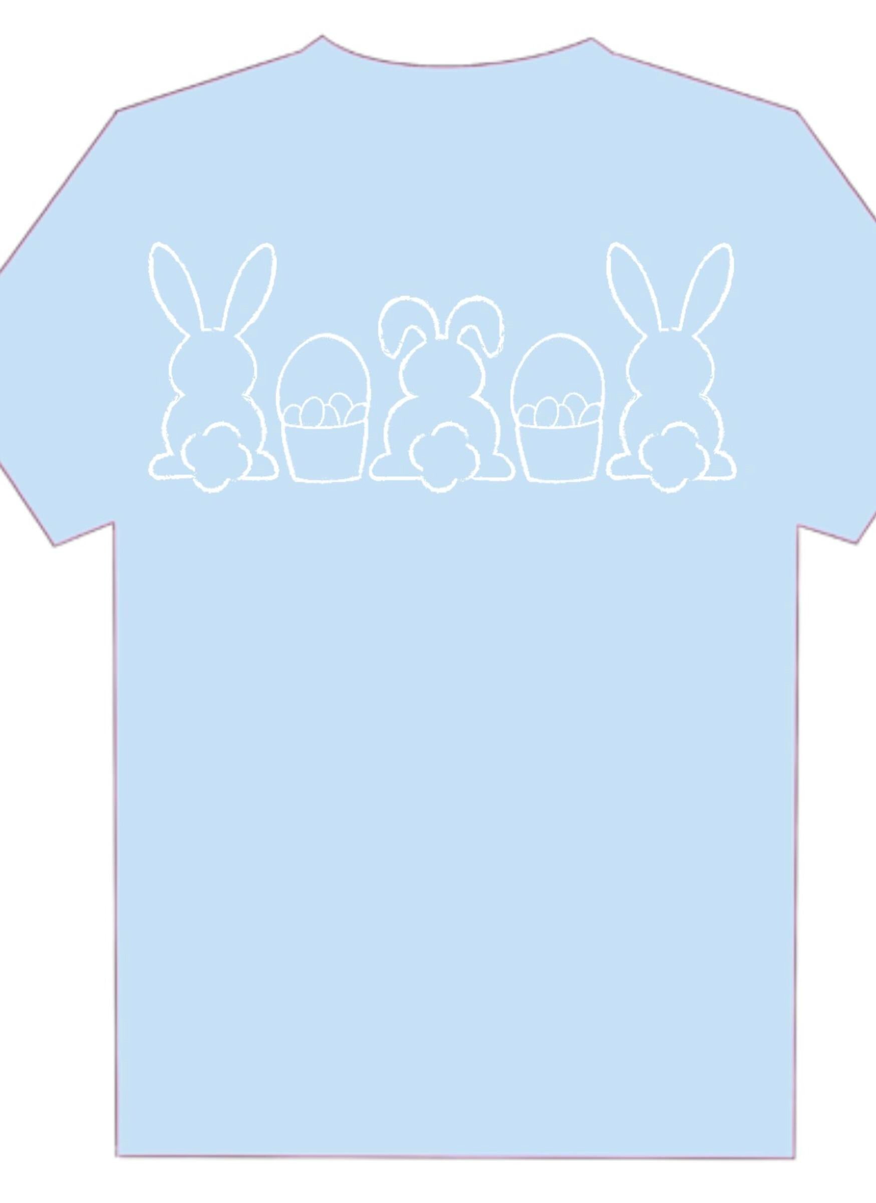 Light Blue SS Bunnies and Baskets Trio Tshirt Boys Tees Mustard & Ketchup