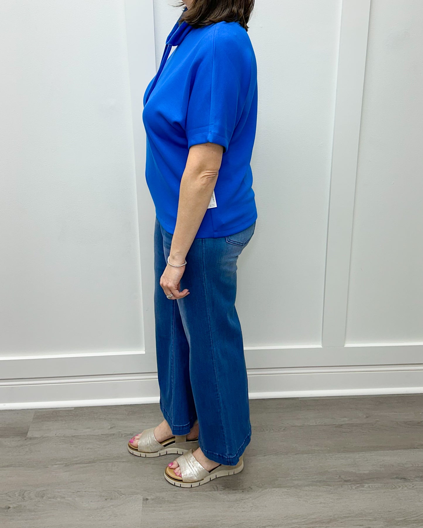 S/S Funnel Neck Top w/ Drawcord - Riviera Tops Tribal
