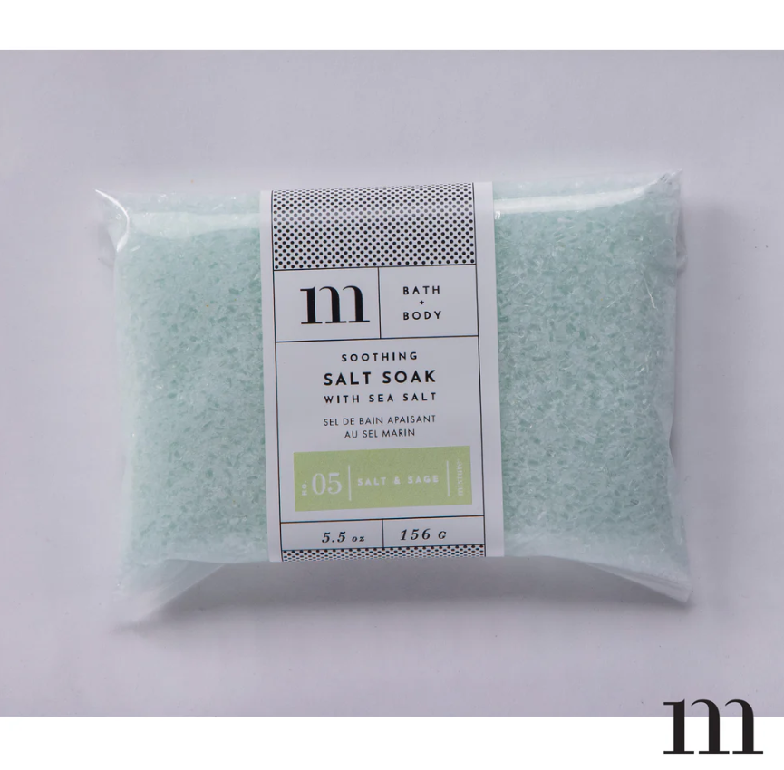 5.5oz Salt Soak Envelope - No 05 Salt & Sage Self-Care Mixture   