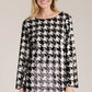 Sandra Sequin Houndstooth Tunic - Black Tops Tyler Boe   