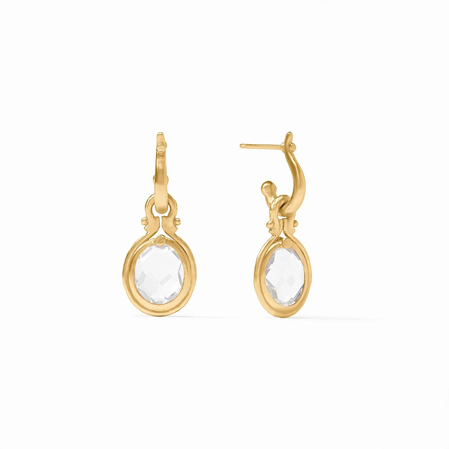 Saratoga Hoop & Charm Earring - Clear Crystal Earrings Julie Vos