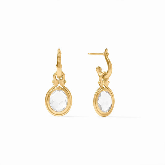 Saratoga Hoop & Charm Earring - Clear Crystal Earrings Julie Vos