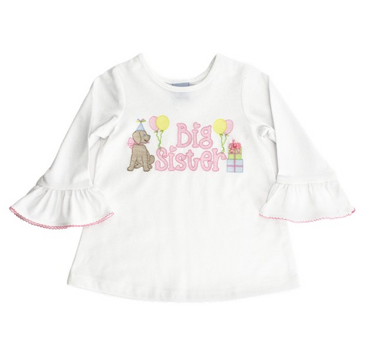 White Knit Big Sister T-Shirt Girls Tops + Tees Bailey Boys   