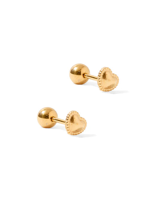 Screwback Stud Earrings - Violet Heart Kids Jewelry Linny Co