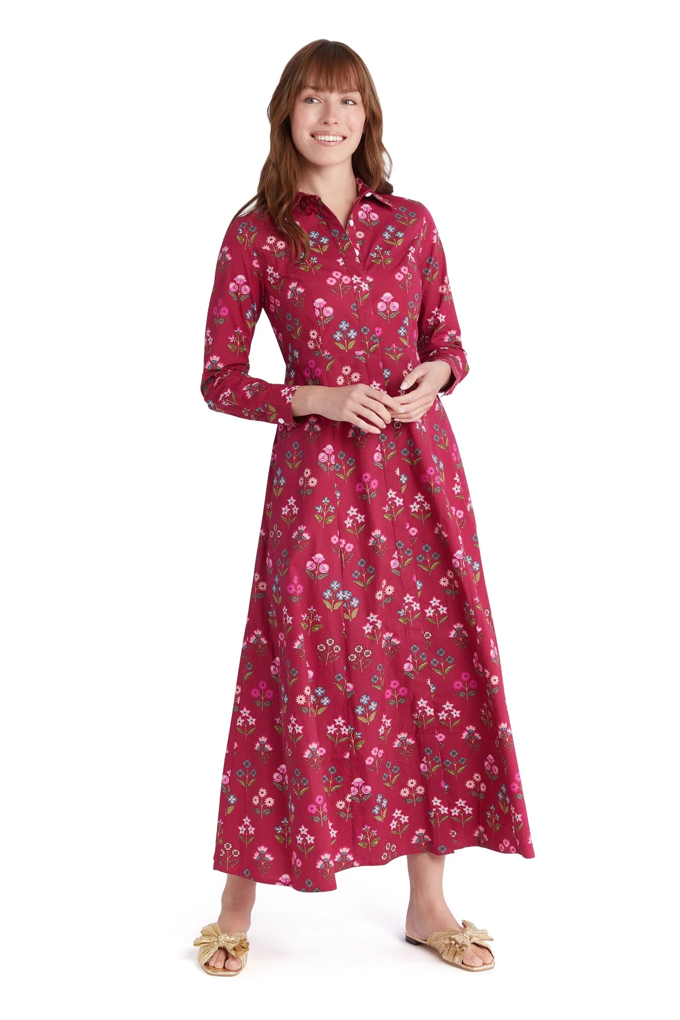 Classic Shirtdress - Holiday Flowers Long Dresses Livro