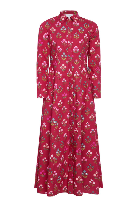 Classic Shirtdress - Holiday Flowers Long Dresses Livro