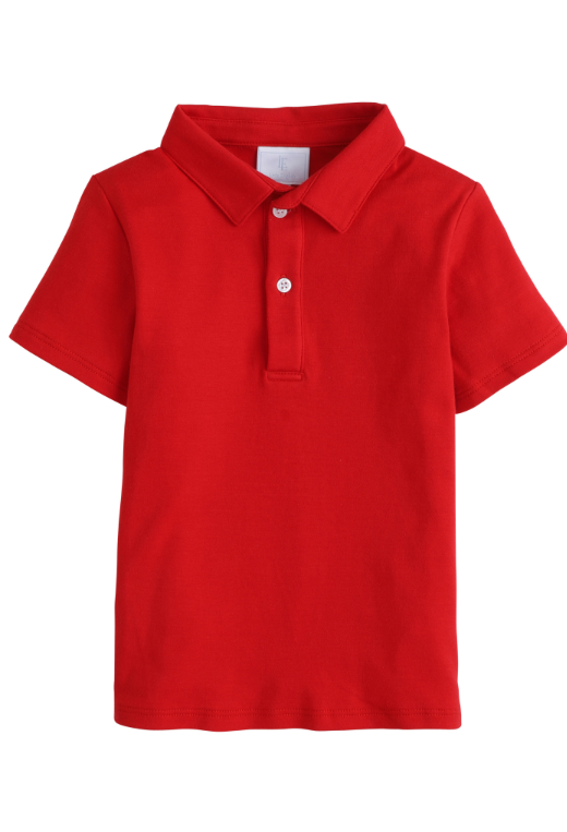 Short Sleeve Polo - Red Boys Shirts + Polos Little English