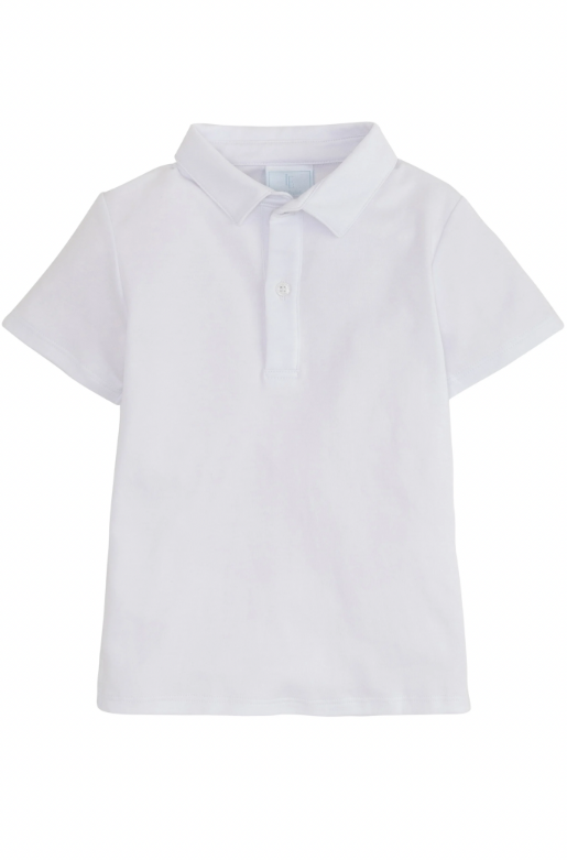 Short Sleeve Polo - White Boys Shirts + Polos Little English