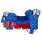 Shimmer Stars & Stripes Girls Short Sleeve Rash Guard One Piece Kids Swim Rufflebutts