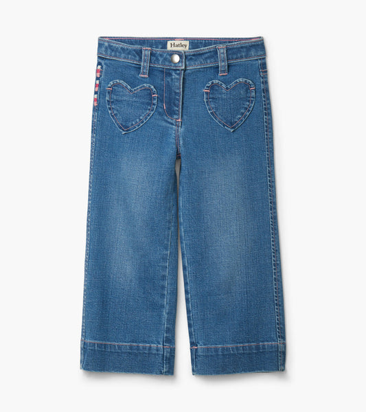 Stretch Denim Wide Leg Pants Girls Pants + Leggings Hatley   