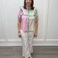 Striped Serenity Top - Pink/Green/Tan Stripes Tops Entro