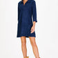 Suede Victoria Dress - Blue Stretch Short Dresses Duffield Lane   