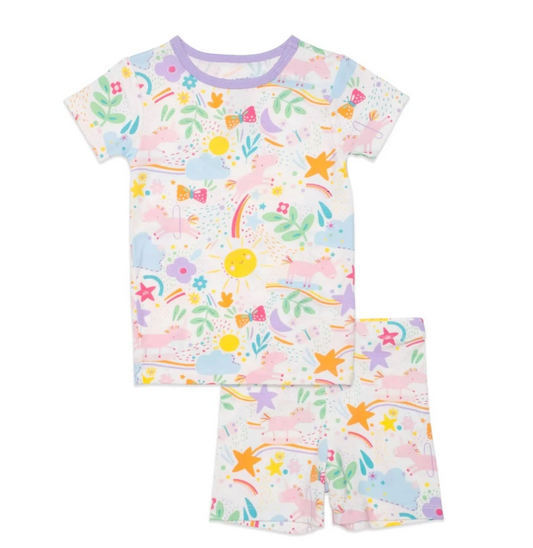 Sunny Day Vibes Modal Magnetic No Drama Toddler Pajama Shortie Set Kids Pajamas Magnetic Me   