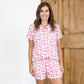 Sutton Bow Sleep Shorts - White/Pink Pajamas The Royal Standard