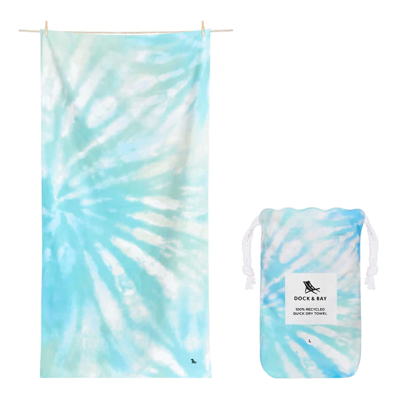Large Quick Dry Towel - Tie Dye Swirled Seas Textiles Dock & Bay   