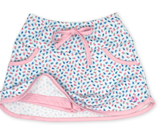 Tiffany Tennis Skort - Kindness Blooms Floral/Cotton Candy Pink Girls Skirts + Bloomers Set Athleisure   