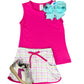 Tiffany Tennis Skort - Palm Island Windowpane Girls Skirts + Bloomers Set Athleisure