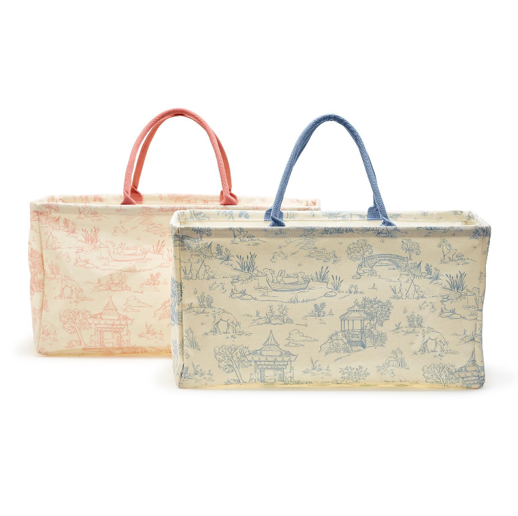 Blue Toile Hamper Kids Misc Accessories Two's Company   