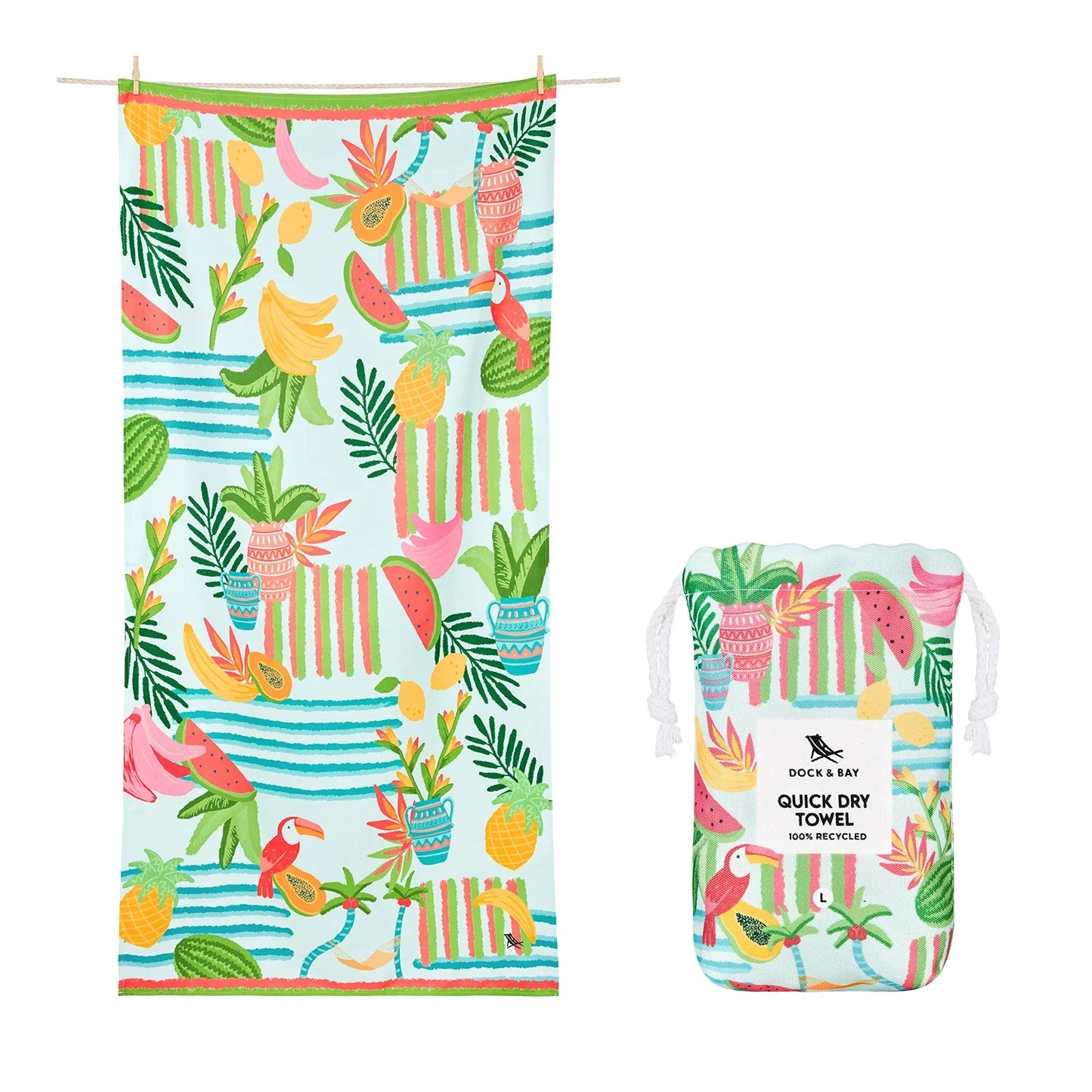 Large Quick Dry Towel - Tropicana Treat Textiles Dock & Bay