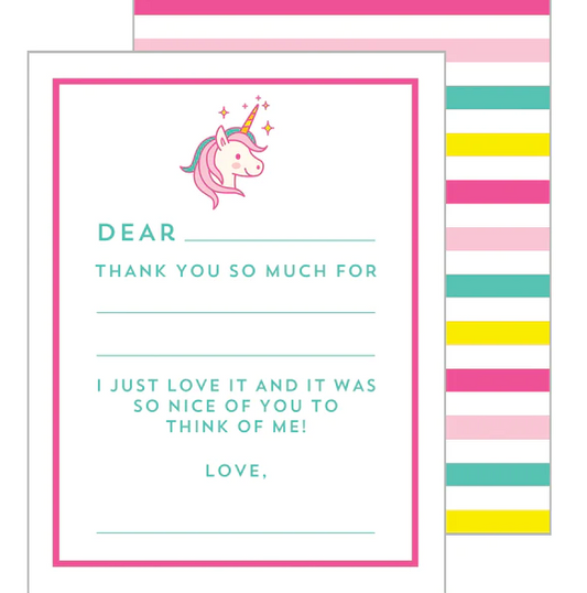 Fill in the Blank Flat Notecards - Unicorn Paper Goods WH Hostess   