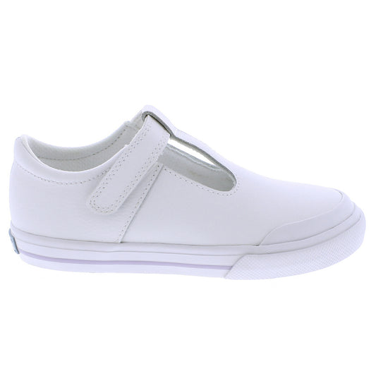 Drew - White Leather Girls Shoes Footmates   