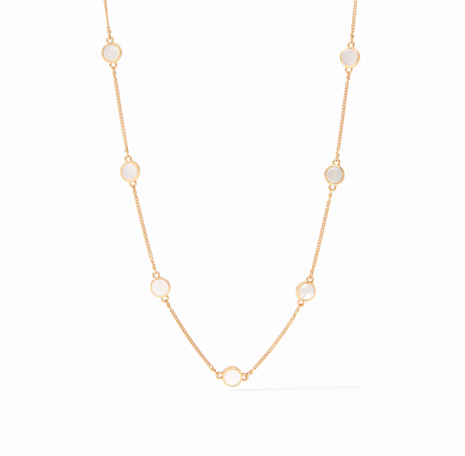 Valencia Delicate Station Necklace - Mother of Pearl Necklaces Julie Vos   