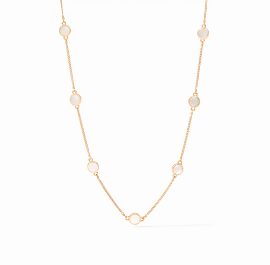 Valencia Delicate Station Necklace - Mother of Pearl Necklaces Julie Vos   