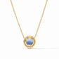 Wave Stone Delicate Necklace - Iridescent Chalcedony Blue Necklaces Julie Vos