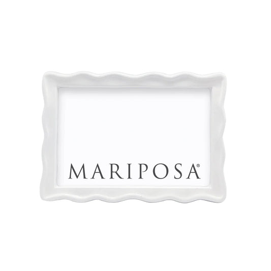 Wavy White 4x6 Frame Home Decor Mariposa   