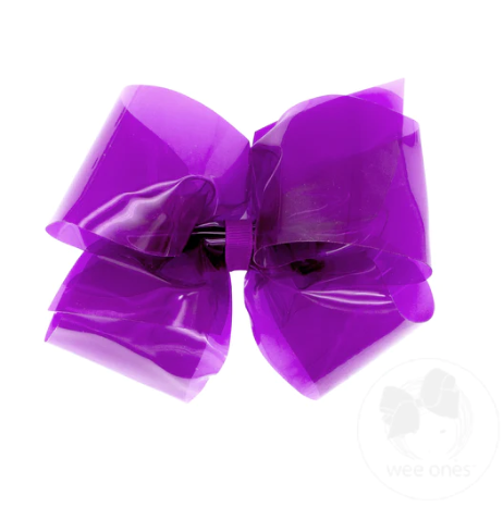 King Splish Splash Vinyl Bow - Purple Kids Hair Accessories Wee Ones   