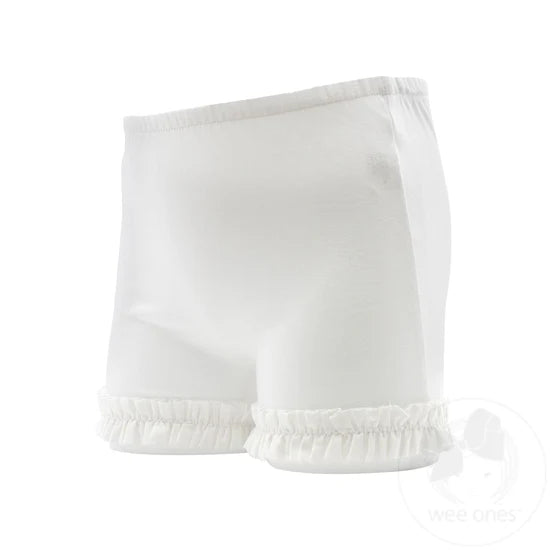 White Ruffle Trim Wundershorts Kids Misc Accessories Wee Ones   