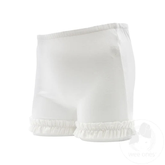 White Ruffle Trim Wundershorts Kids Misc Accessories Wee Ones   