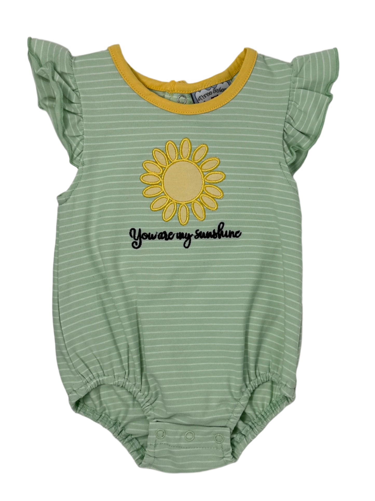 You Are My Sunshine A/S Bubble Girls Bubbles + Rompers Three Sisters