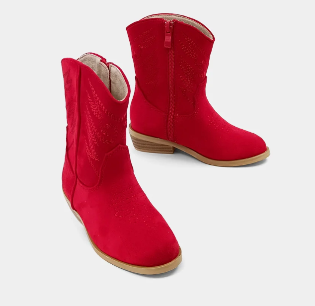 Zahara Toddlers - Red Suede Girls Shoes Shu Shop   