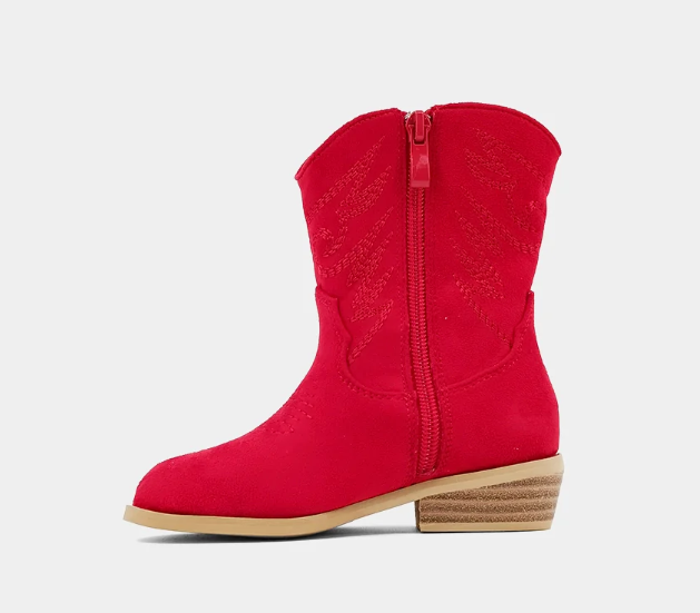 Zahara Toddlers - Red Suede Girls Shoes Shu Shop   