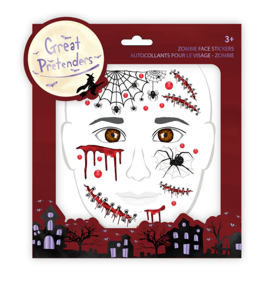 Zombie Face Stickers Kids Misc Accessories Great Pretenders   