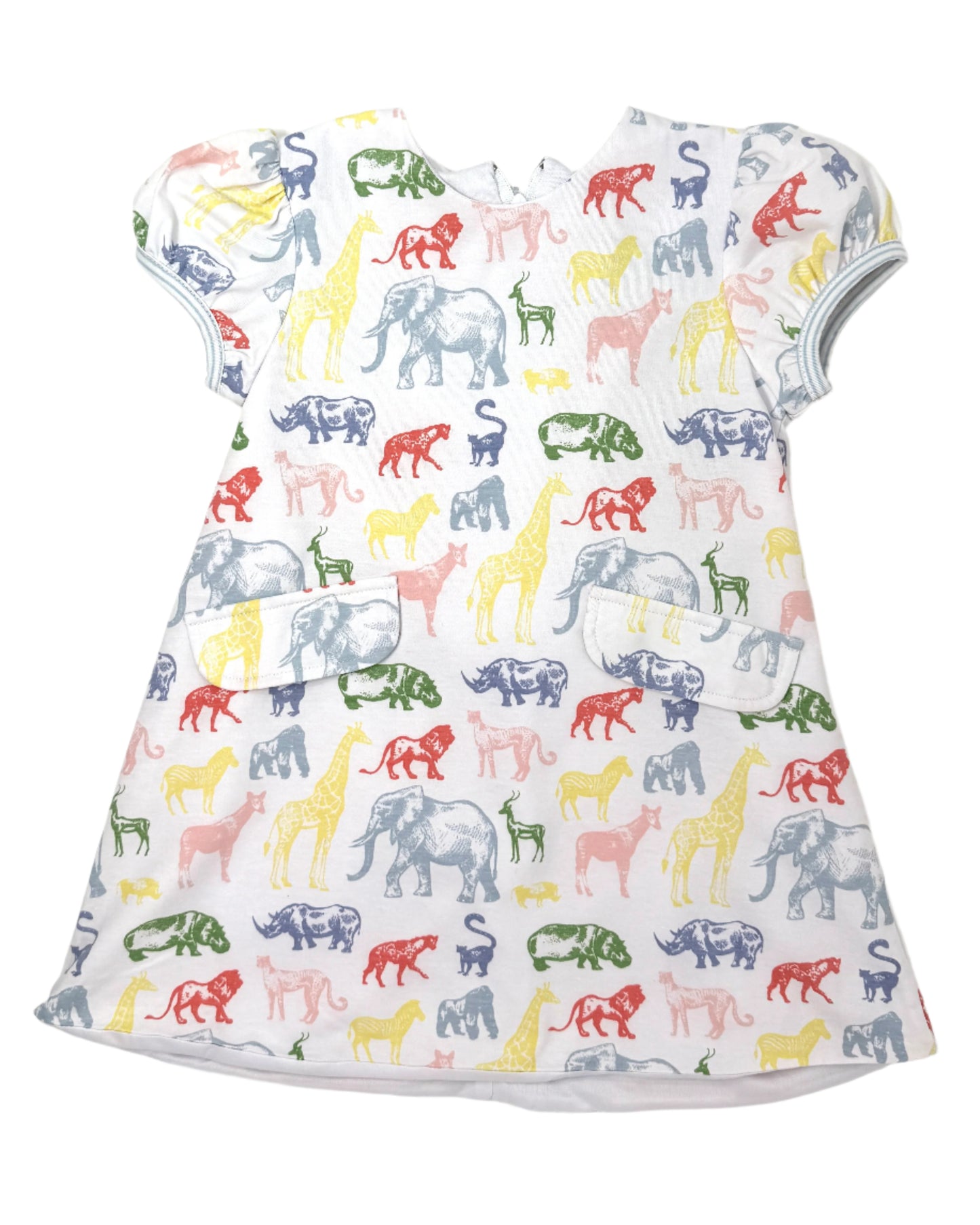 Zoo Friends Bow Back Dress Girls Play Dresses Sage & Lilly